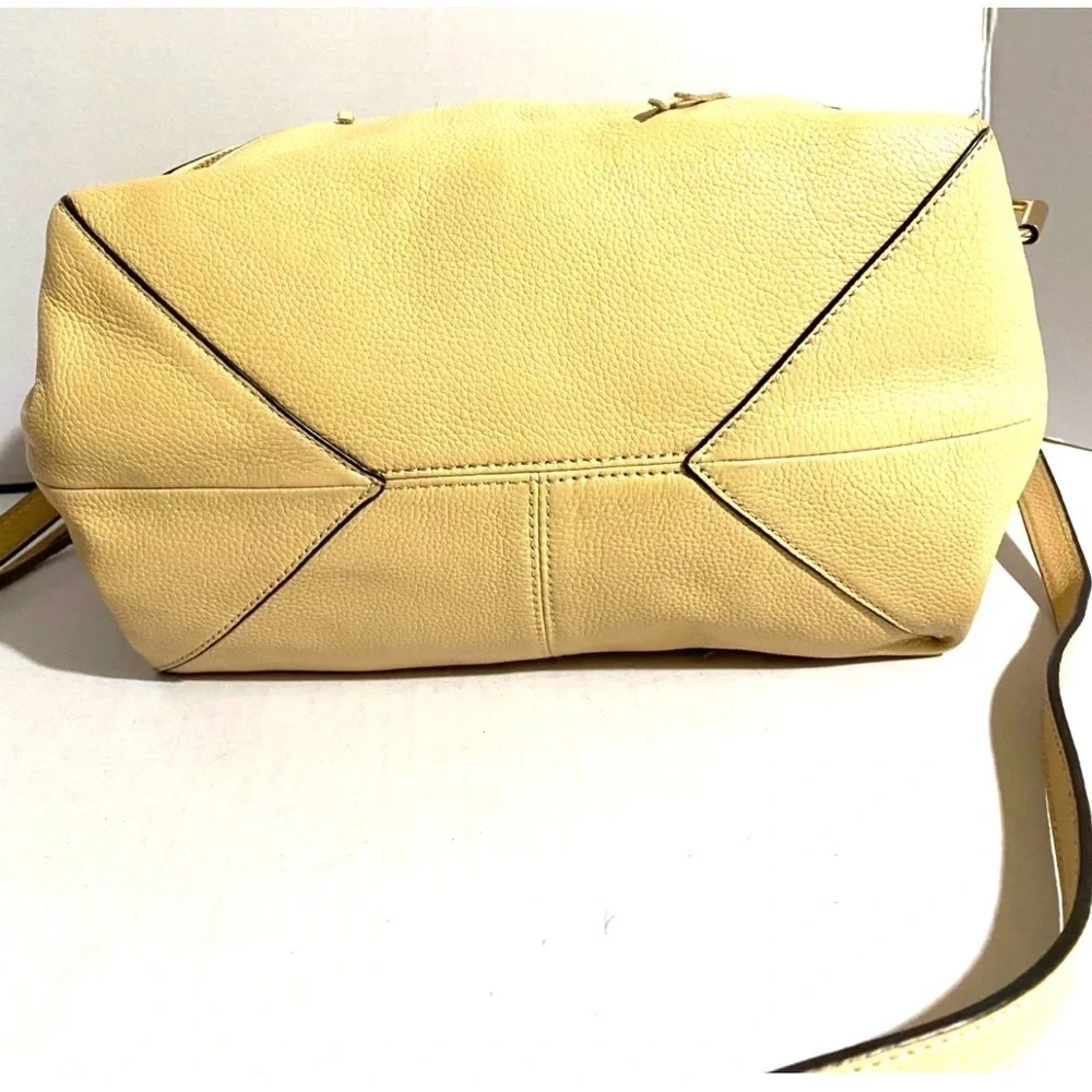 Rebecca minkoff beige leather satchel handbag